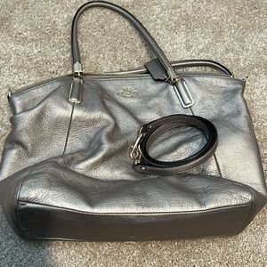 Coach pewter shoulder bag